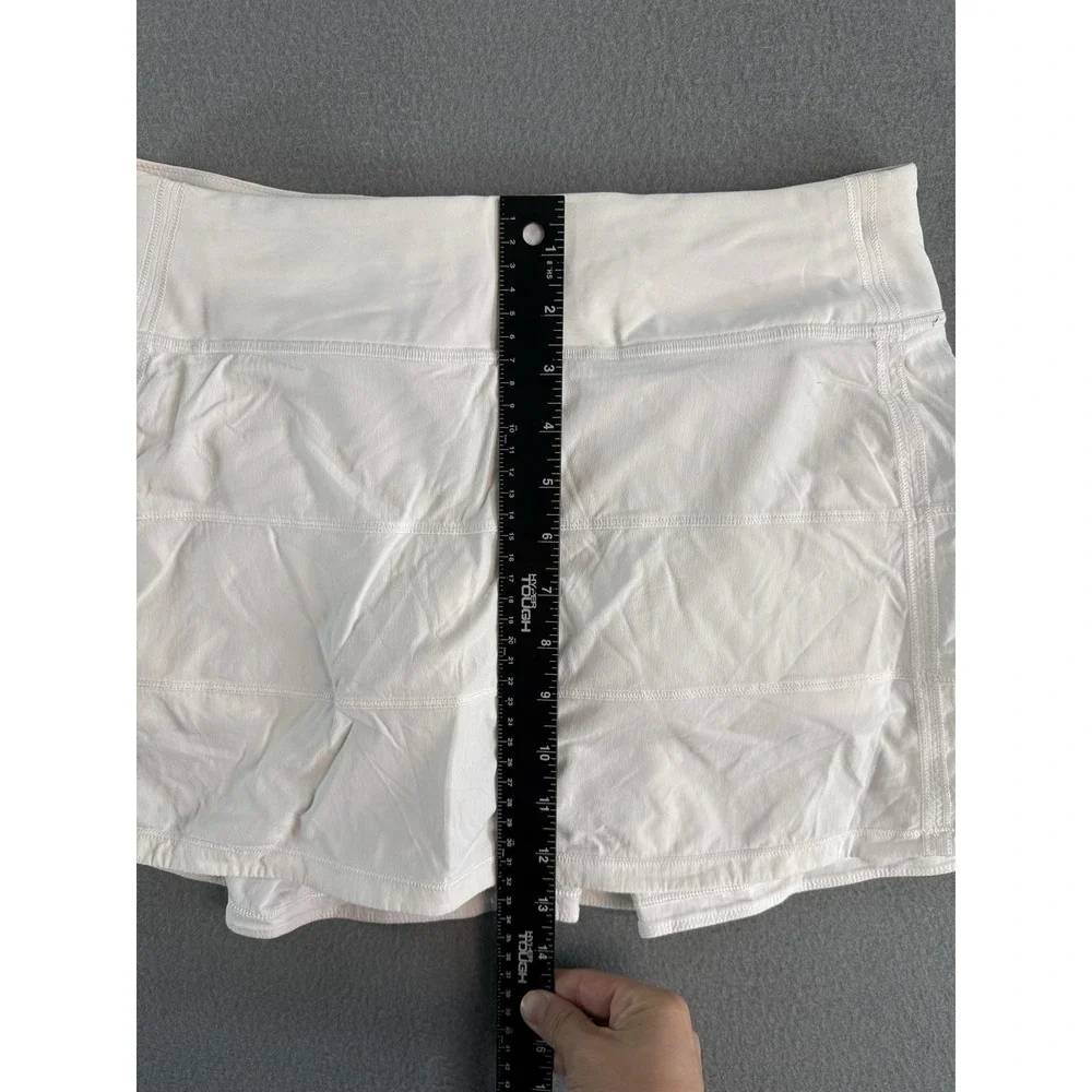 Lululemon Skort Womens 6 Tall White Running Lined Zip Pocket Athletic Tennis